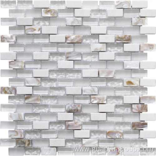 luxury crystal and shell mix mosaic
